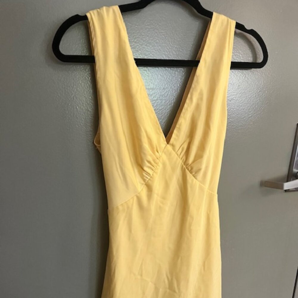 Peppermayo Yellow V-Neck Mini Dress